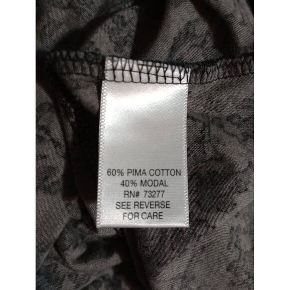 Elle‎ Shirt Ladies Extra Small Black Gray Floral Boat Neck Long Sleeve - Picture 7 of 8